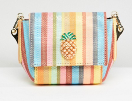 ASOS DESIGN Pineapple Stripe Cross Body Bag